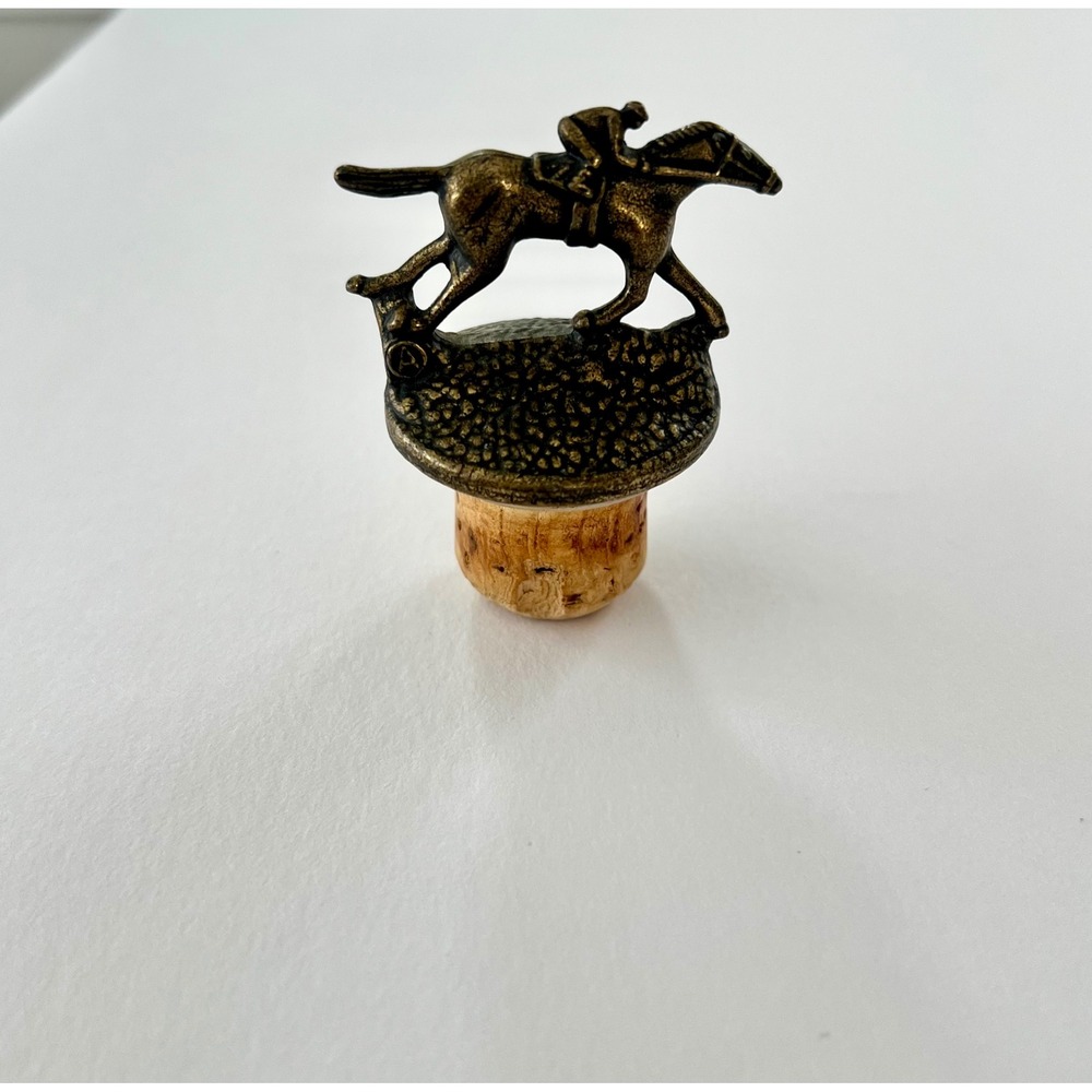 Blanton's Bourbon Horse Jockey Bottle Stopper Letter A Bronze Tone Collectible